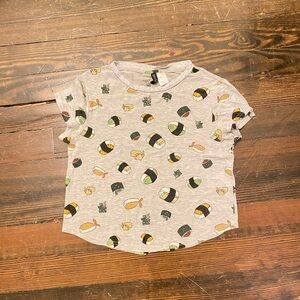 Sushi print T shirt for summer fun
